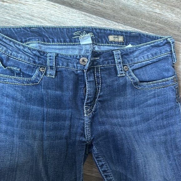 Silver Jeans size 24 Aiko Bootcut blue denim Bikercore jeans - Picture 9 of 9
